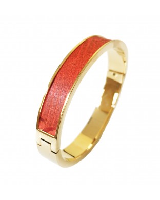 Bracelet fin en acier inoxydable - orange vitaminé doré