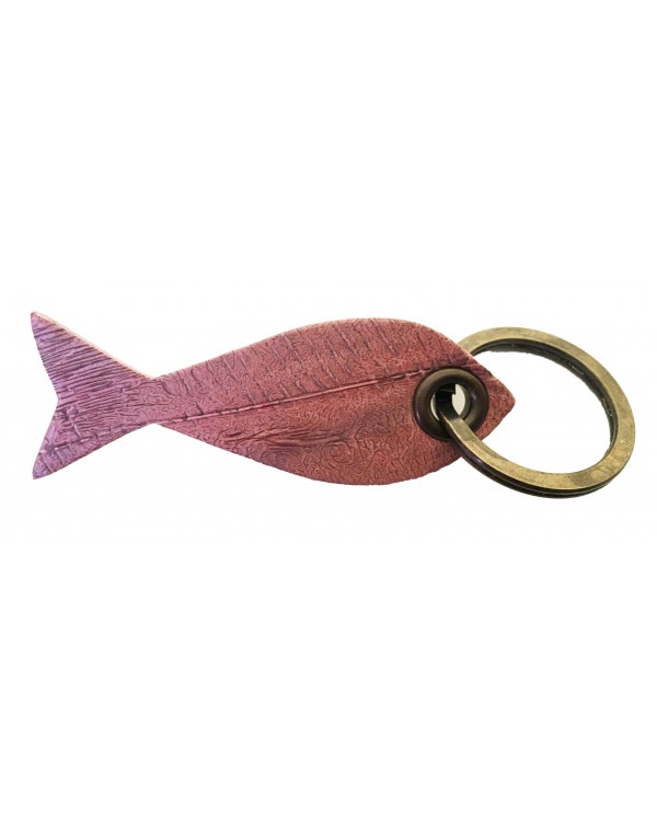 Porte-clés poisson rose façade