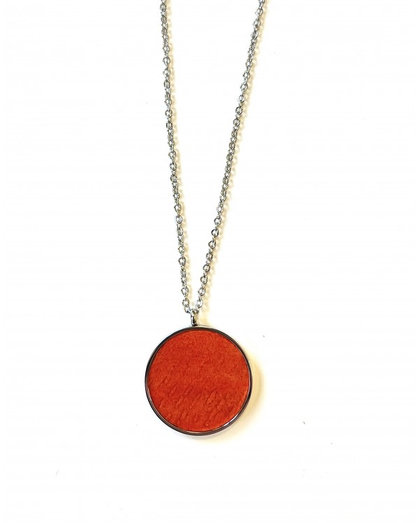 Collier - argenté orange vitaminé