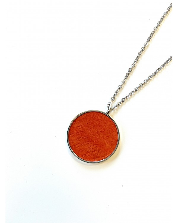 Collier - argenté orange vitaminé