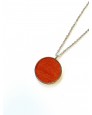 Collier - argenté orange vitaminé