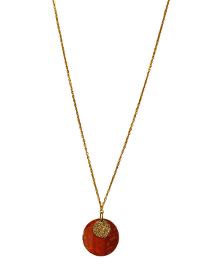 Collier acier inoxydable - rouge brique
