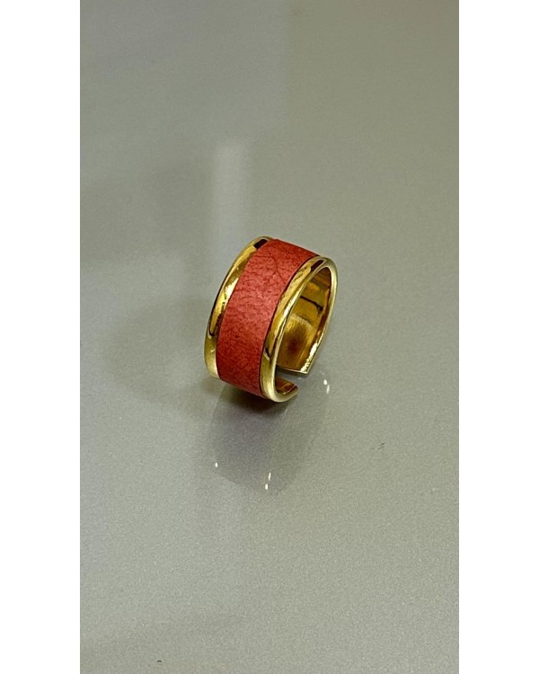 Bague en laiton doré - couleur rose