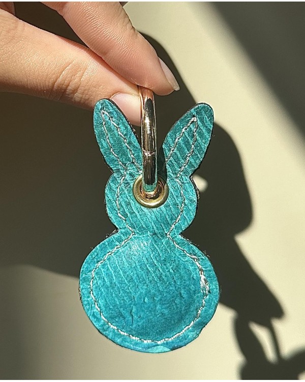 Porte-clé lapin - turquoise
