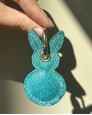 Porte-clé lapin - turquoise