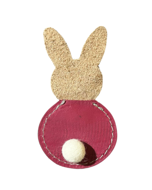 Lapin fuchsia - Décoration de table artisanale