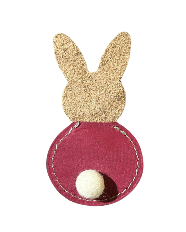 Lapin fuchsia - Décoration de table artisanale