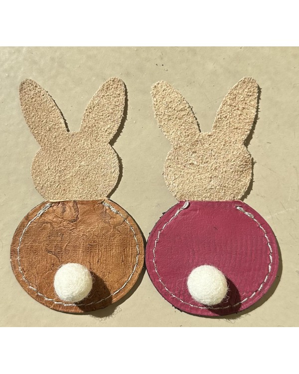Lapin fuchsia - Décoration de table artisanale