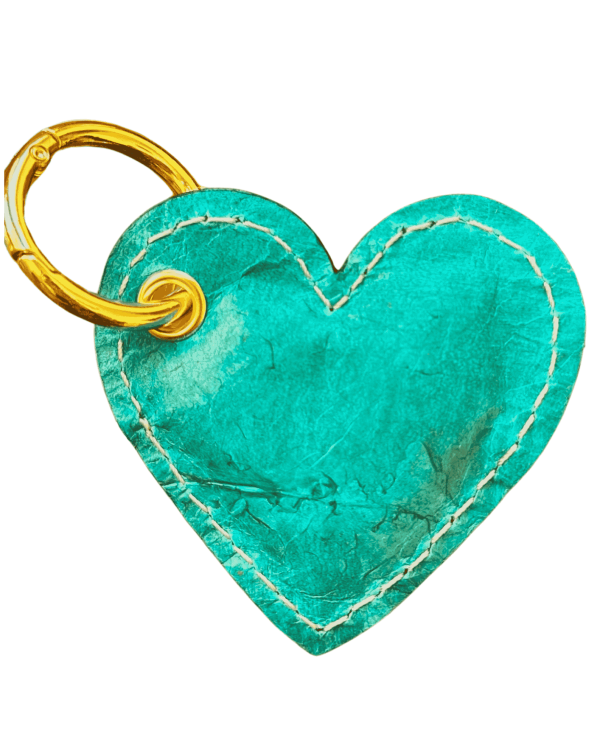 Porte-clés cœur - turquoise