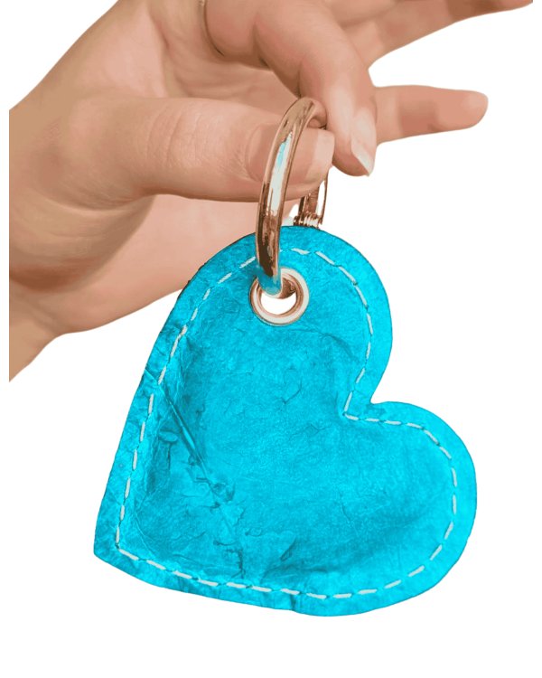 Porte-clés cœur - turquoise