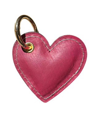 Porte-clés cœur - fuchsia