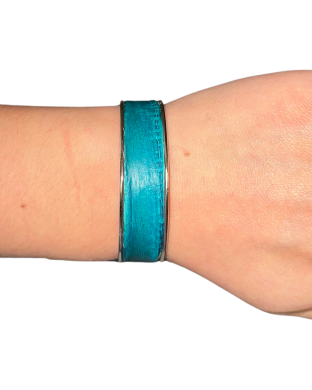 Manchette argentée - turquoise