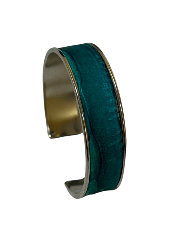 Manchette argentée - turquoise
