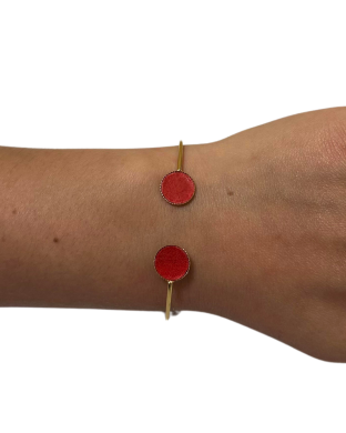 Bracelet bi-ronds - rouge