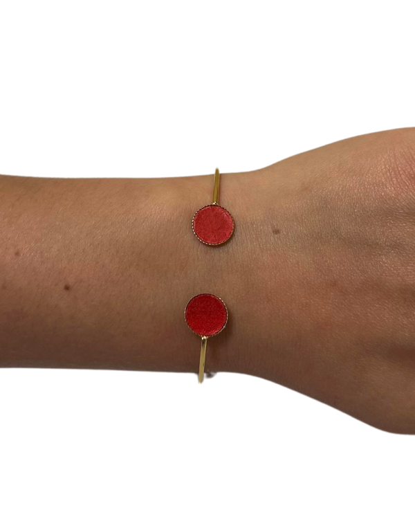 Bracelet bi-ronds - rouge