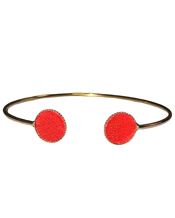 Bracelet bi-ronds - rouge