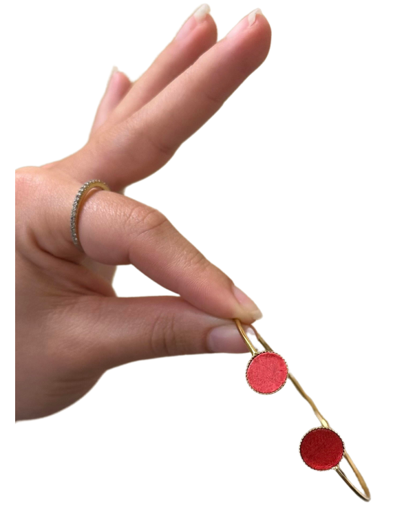 Bracelet bi-ronds - rouge