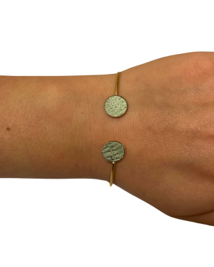 Bracelet bi-ronds - pistache