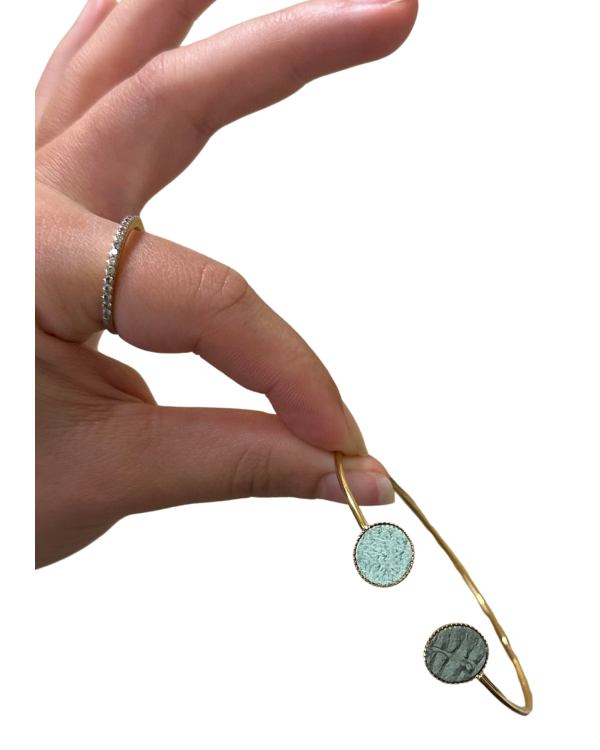 Bracelet bi-ronds - pistache