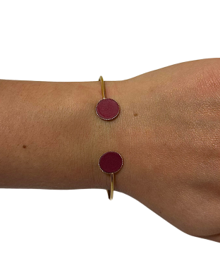 Bracelet bi-ronds - fuchsia