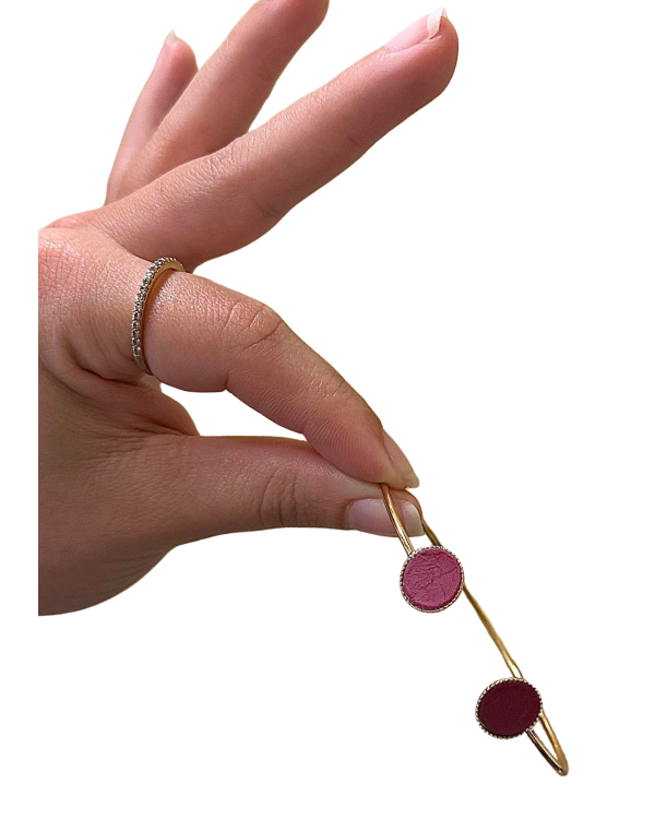 Bracelet bi-ronds - fuchsia