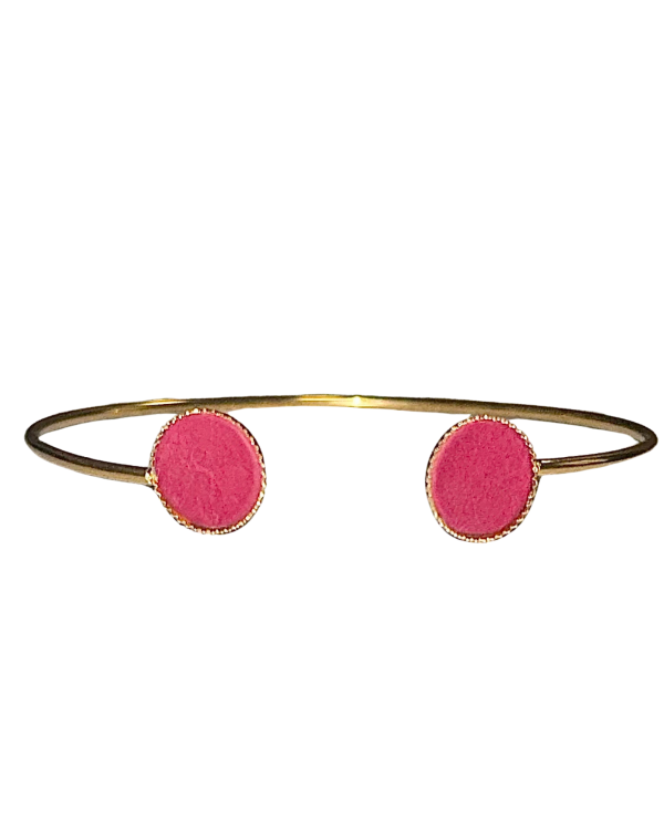 Bracelet bi-ronds - fuchsia