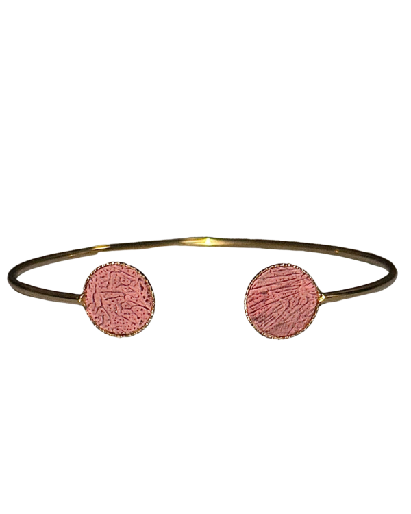 Bracelet bi-ronds - rose bois