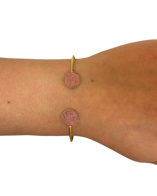 Bracelet bi-ronds - rose bois