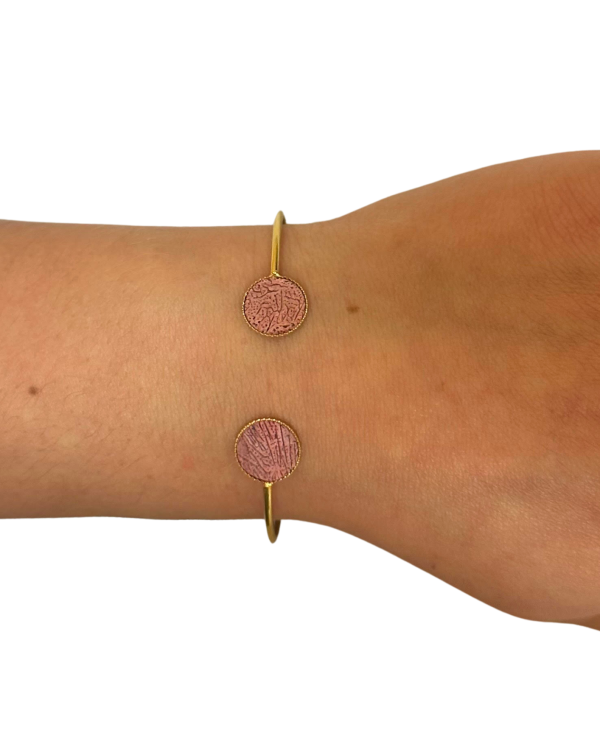 Bracelet bi-ronds - rose bois