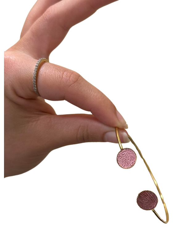 Bracelet bi-ronds - rose bois