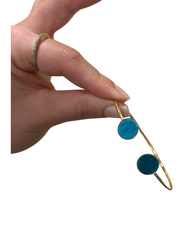 Bracelet bi-ronds - turquoise