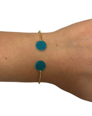 Bracelet bi-ronds - turquoise