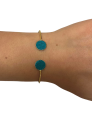 Bracelet bi-ronds - turquoise