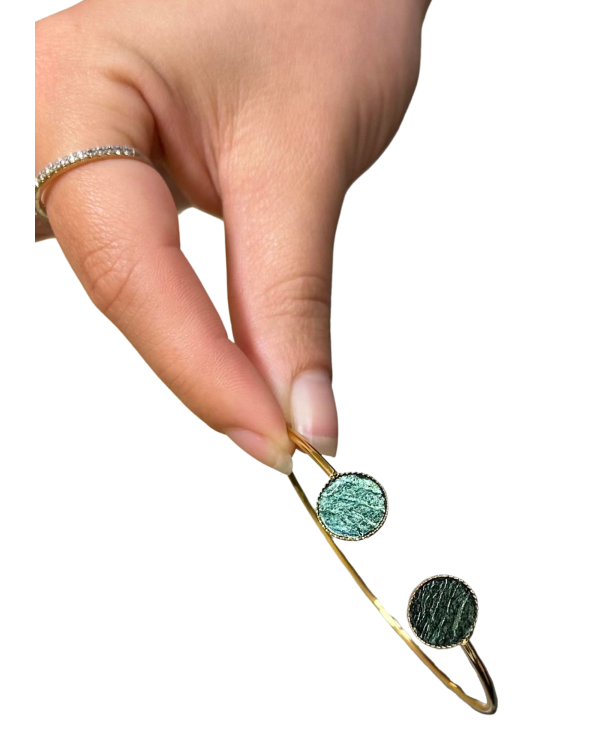 Bracelet bi-ronds - vert irisé