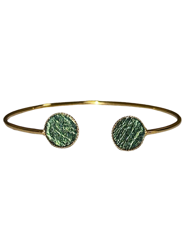Bracelet bi-ronds - vert irisé