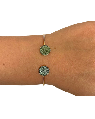 Bracelet bi-ronds - vert irisé