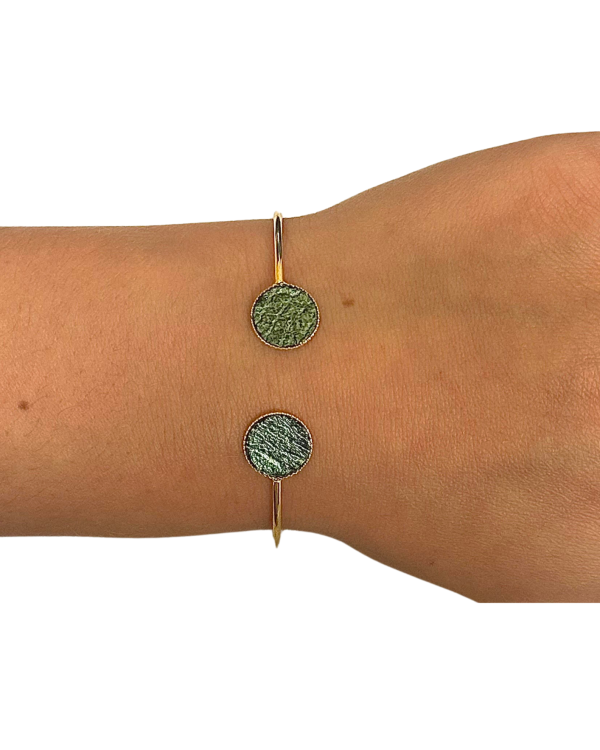 Bracelet bi-ronds - vert irisé