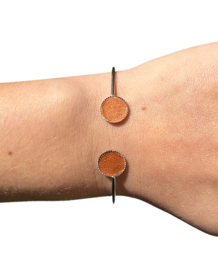 Bracelet bi-ronds - caramel