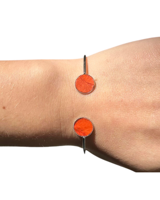 Bracelet bi-ronds - orange