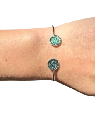 Bracelet bi-ronds - vert irisé