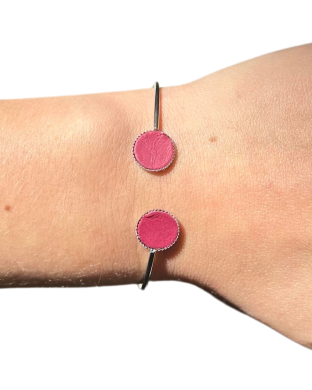 Bracelet bi-ronds - fuchsia