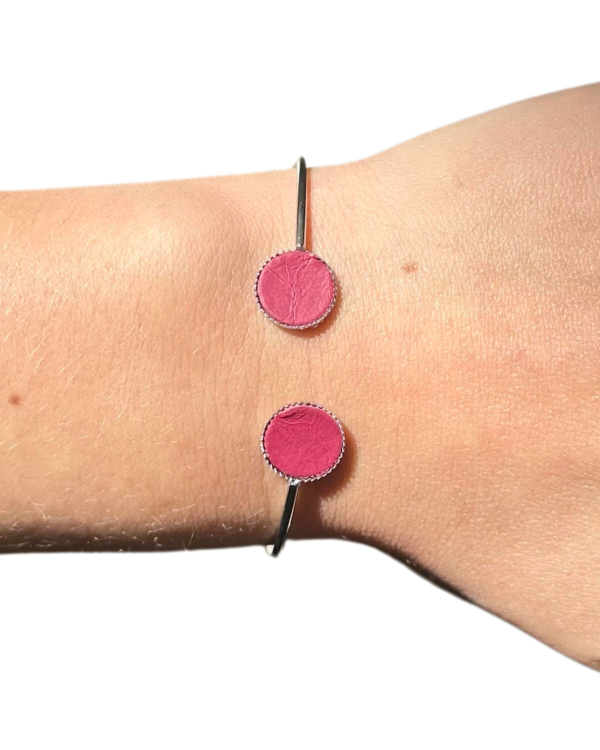 Bracelet bi-ronds - fuchsia