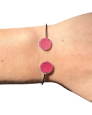 Bracelet bi-ronds - fuchsia