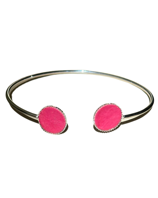 Bracelet bi-ronds - fuchsia