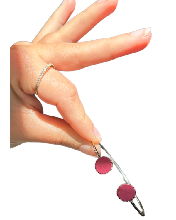 Bracelet bi-ronds - fuchsia