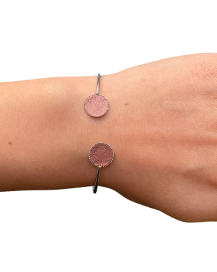Bracelet bi-ronds - rose bois