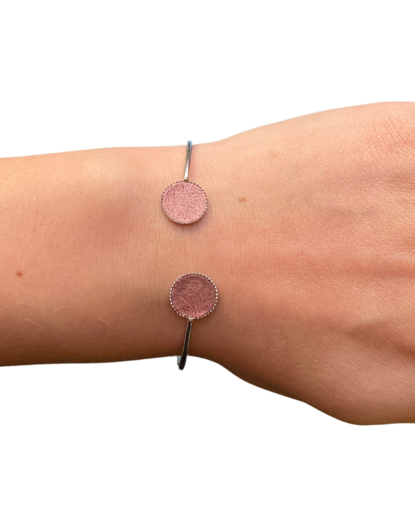 Bracelet bi-ronds - rose bois