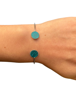 Bracelet bi-ronds - turquoise