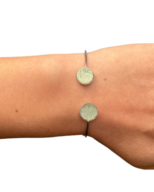 Bracelet bi-ronds - pistache