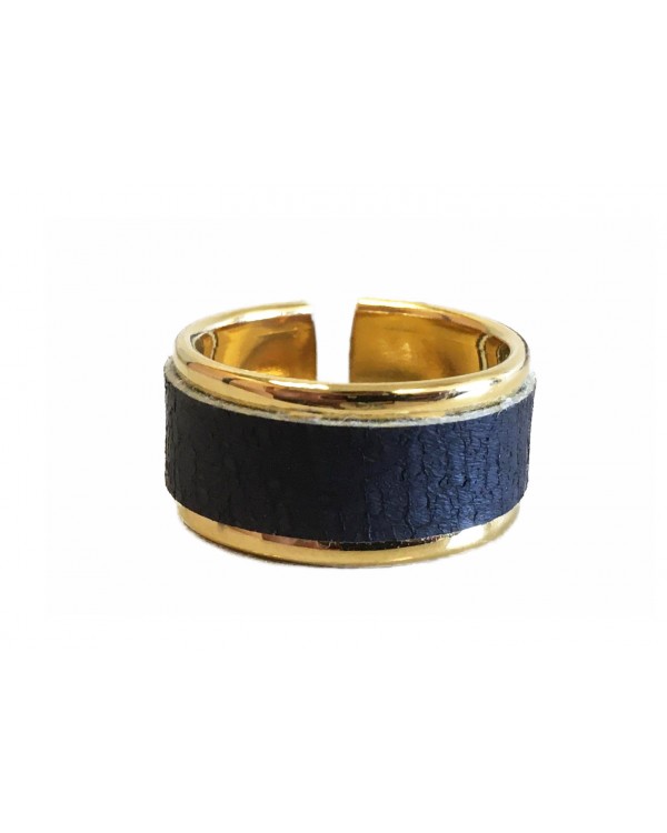 Bague en laiton doré - couleur noire